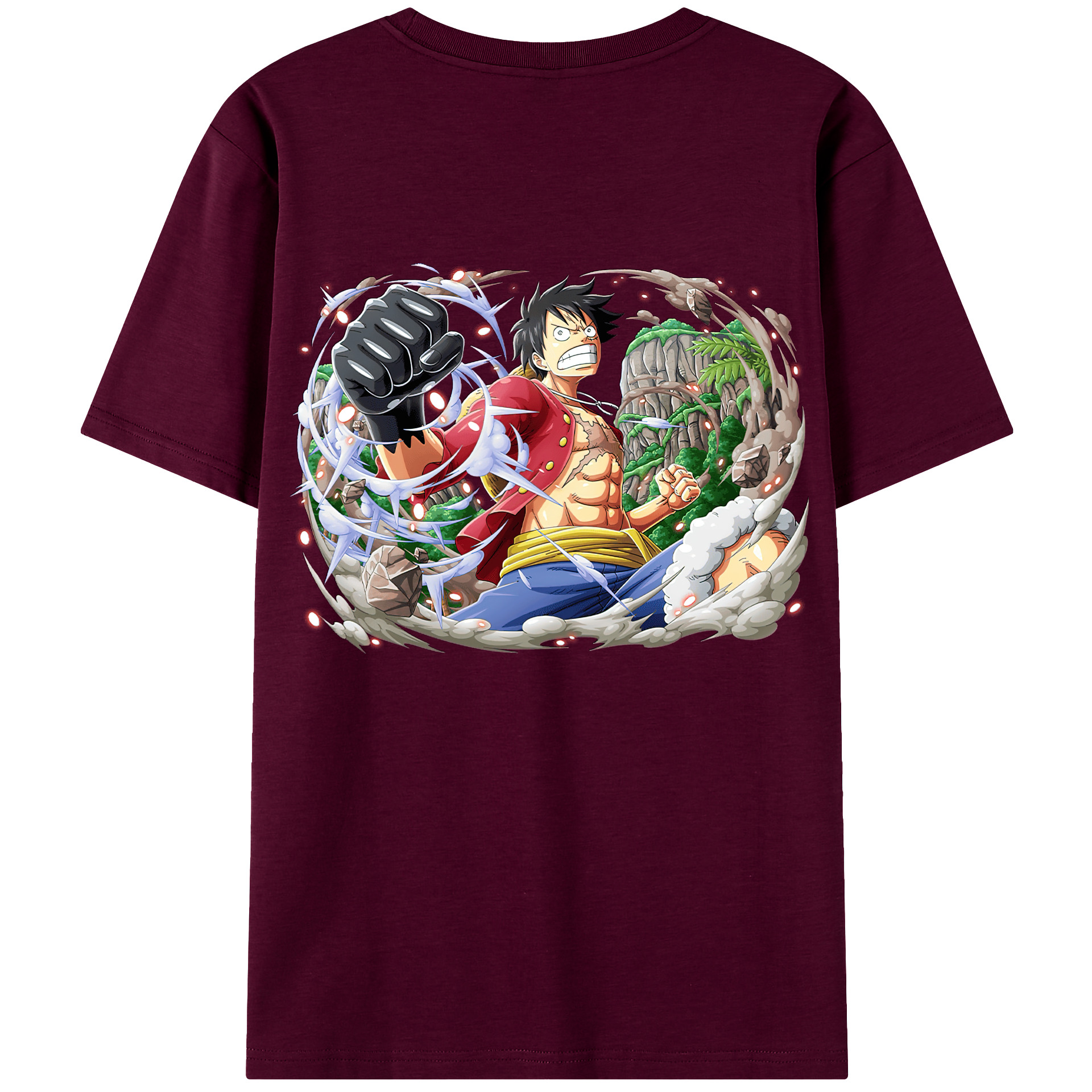 ワンピース モンキー・D・ルフィ ONE PIECE Monkey D. Luffy レディース半袖Tシャツ(バックプリント)